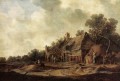 Cabañas campesinas con paisajes de pozo de barrido Jan van Goyen